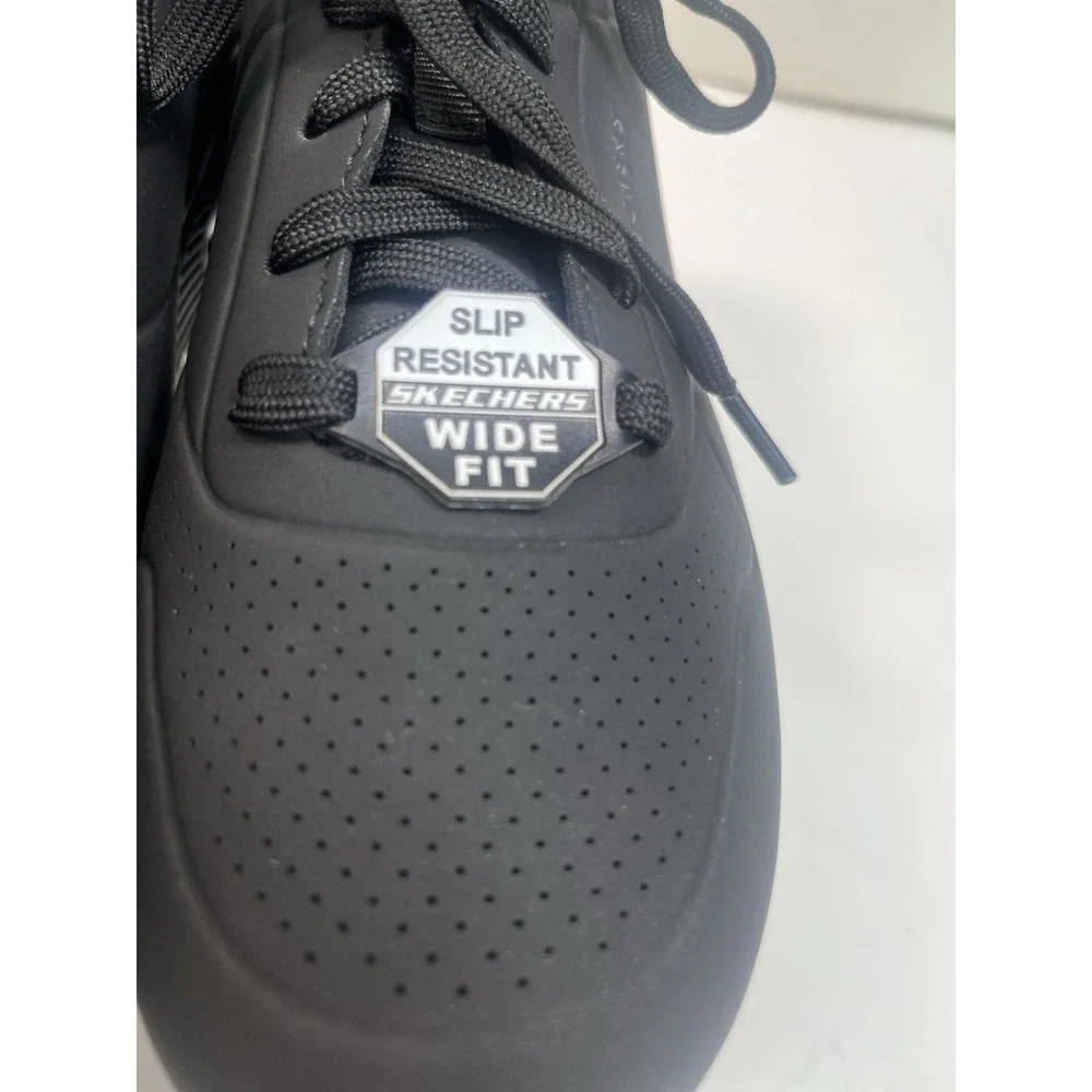 Skechers Womens Work Relaxed Fit‎ UNO SR Slip Resistant Black Shoes Size9 Wide